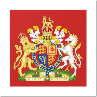 Royal Coat of Arms of the United Kingdom (Tudor crown) Posters and Art